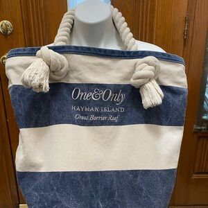 Hayman Island Blue and Cream Travel Bag